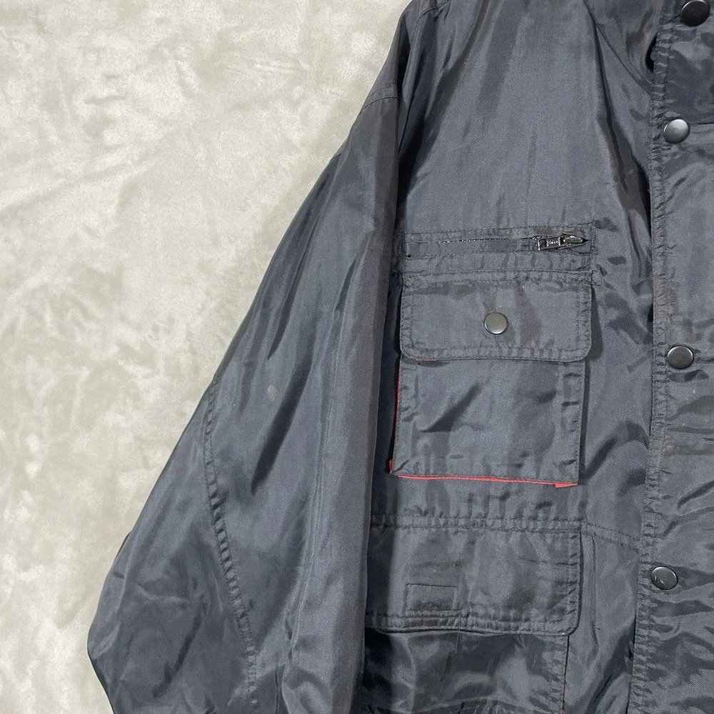 Vtg Snap-on Tool Jacket Men XL Utility Cargo Mechanic Bomber Biker Nylon Y2K 90s